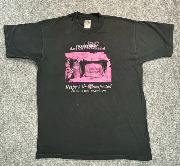 Fruit of the Loom Other - Vintage 1998 Houston Art Car Weekend T Shirt XL Black Fruit of the Loom USA Tee
